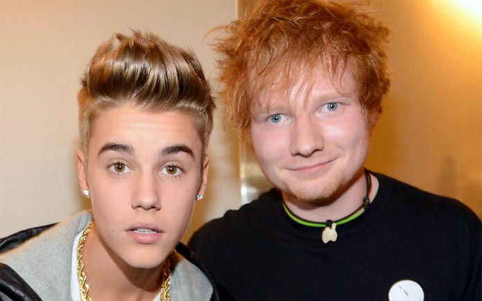 Ed Sheeran and Justin Bieber cling on to Number 1 for a third week